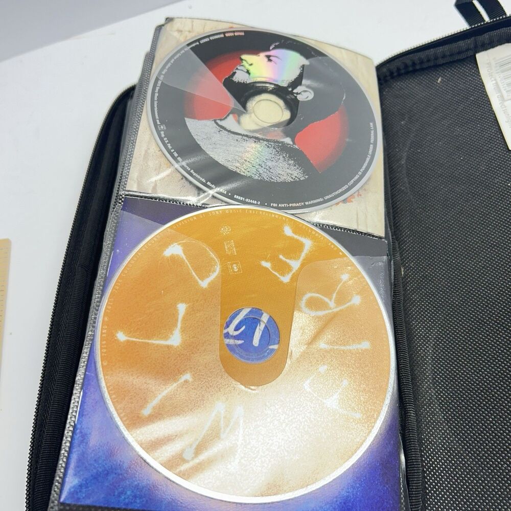 Huge Lot of 47 CDs with Booklets in Zipper Binder Case Rock Metal Country Pop